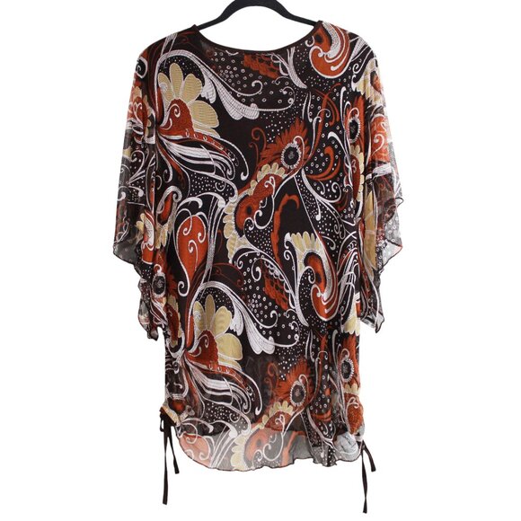 Schott NYC 70s Vintage Abstract Print Mesh Top - Picture 3 of 16